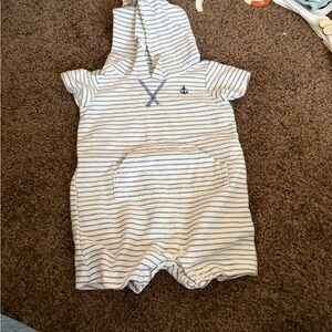 Carter's Blue and White Striped Baby Romper